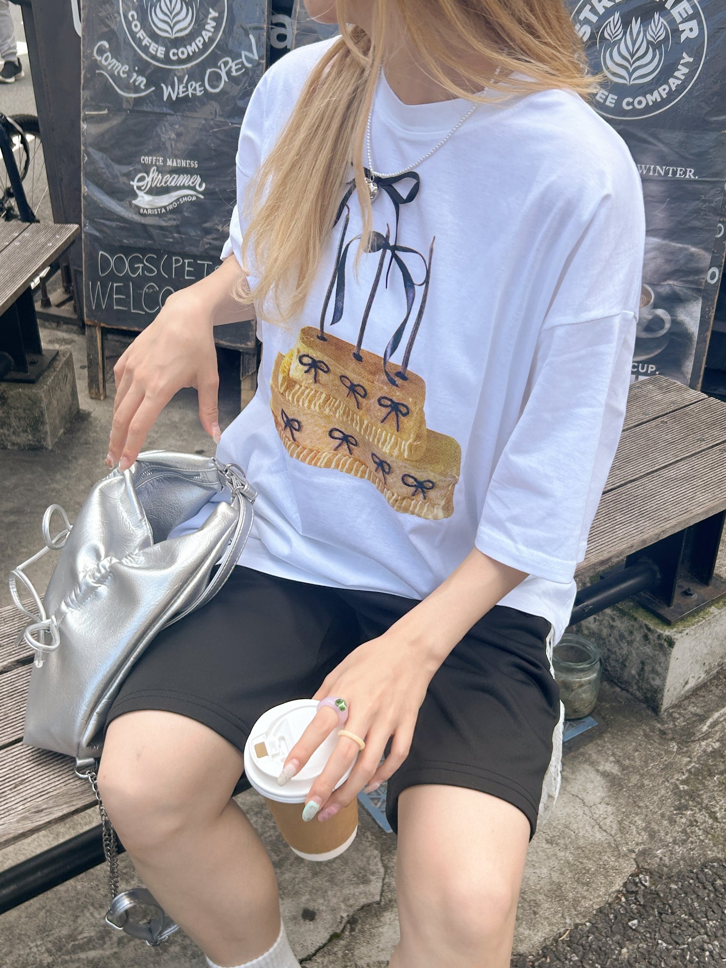<SL2242608> サイドレースリボンハーフパンツ