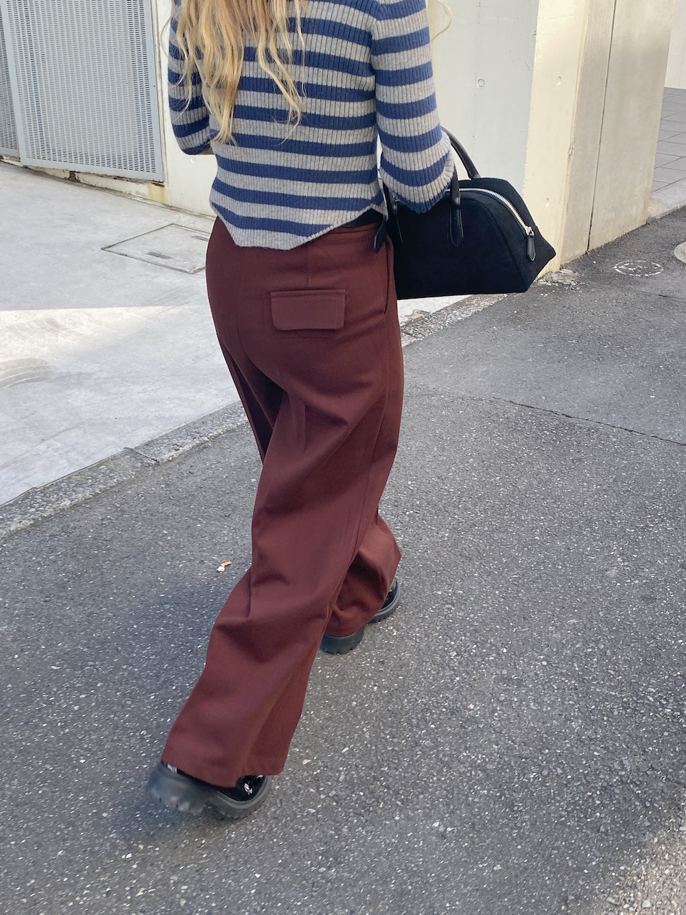 <SL2244630> ベルト付きシンプルスラックス
