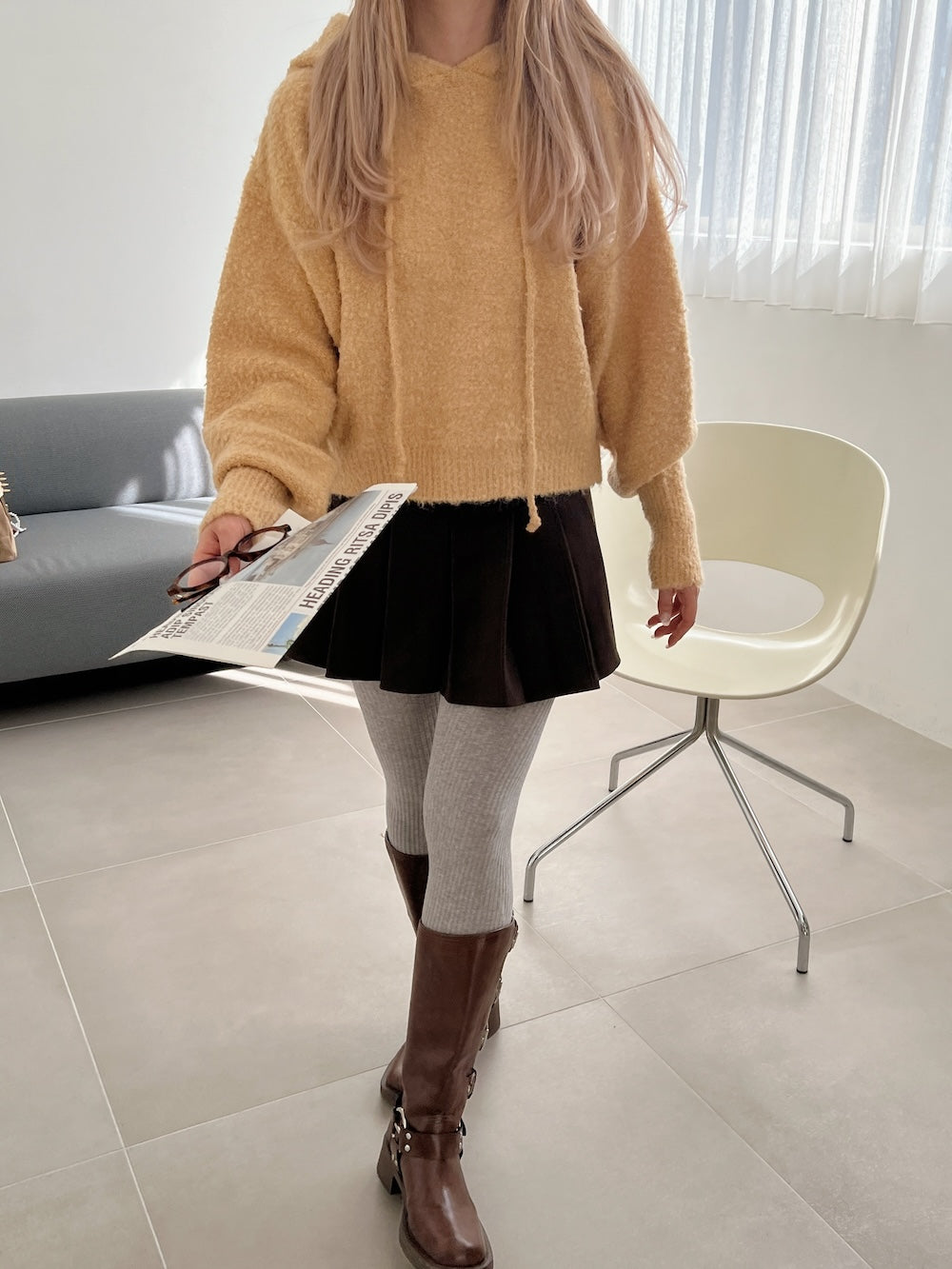 <SL2244643> フーディーモヘアニット