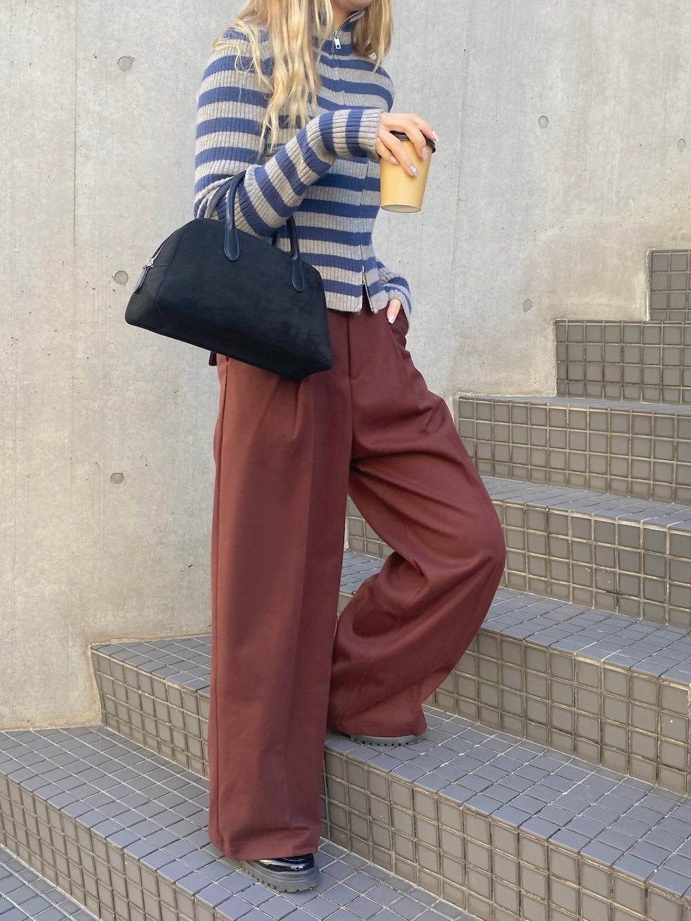 <SL2244630> ベルト付きシンプルスラックス