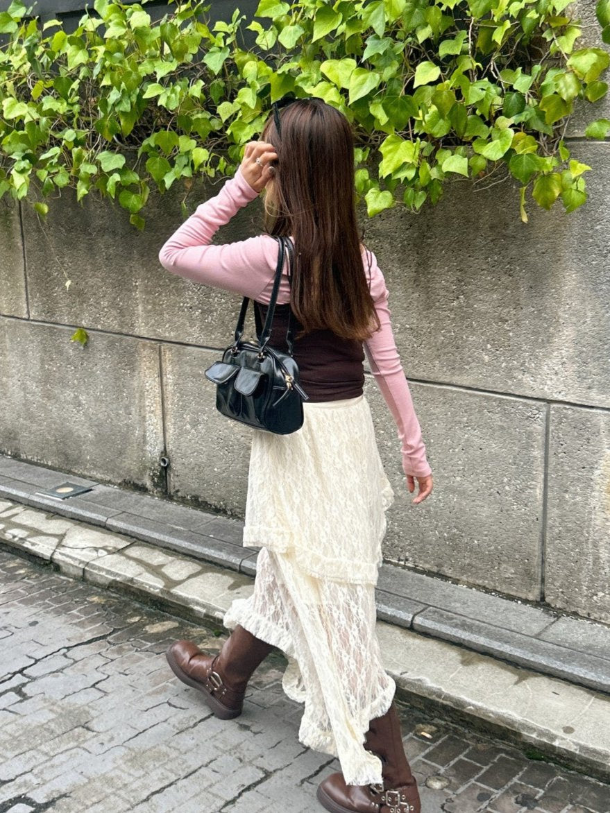 <SL2243611> アシンメトリーレーススカート