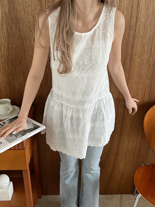 <SL2251654> レース刺繍ミニチュニック