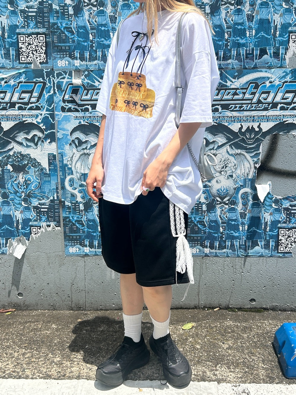 <SL2242608> サイドレースリボンハーフパンツ