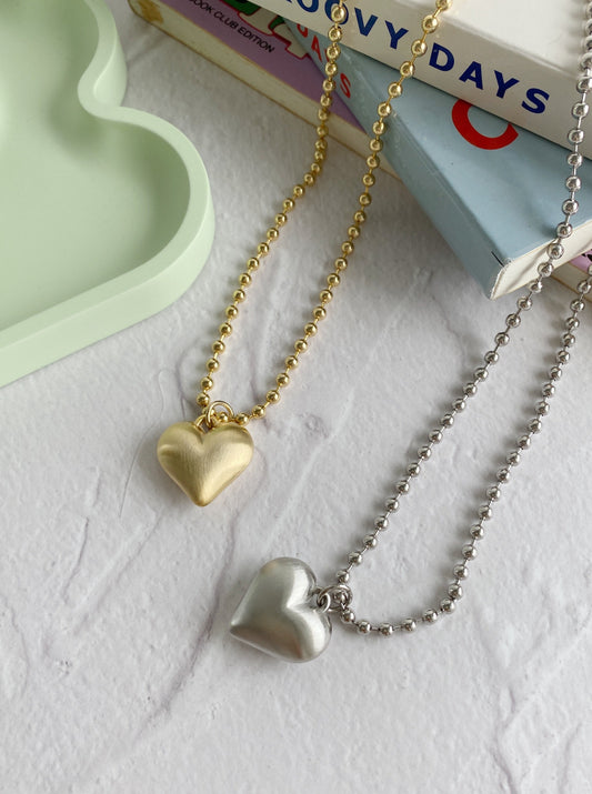 <SL4231606> ball chain heart necklace
