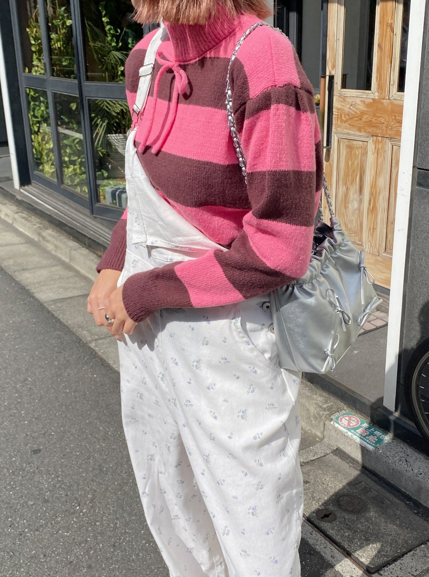 ※ラスト1点!<SL2233673> カラーボーダーリボンニット