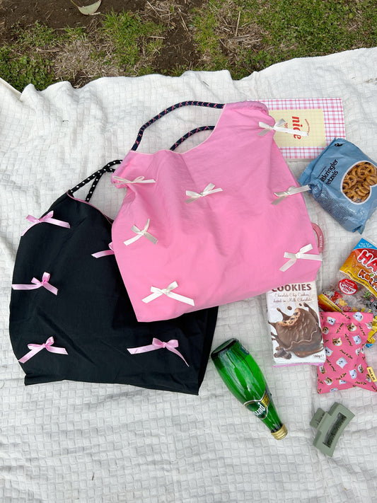 <SL1241601> many ribbon tote bag