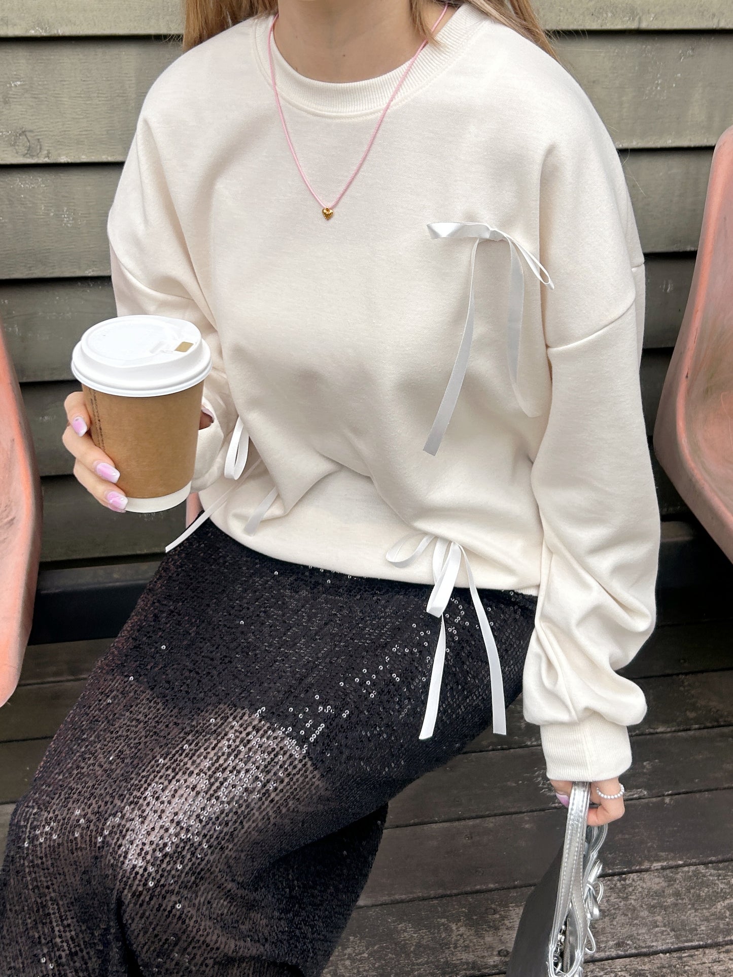 ※残りわずか! <SL2241604> ribbon point sweat