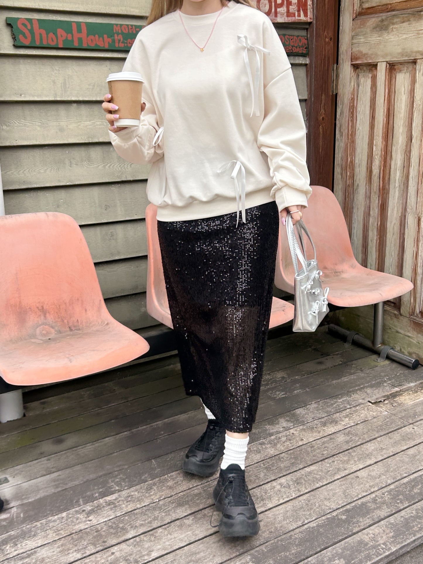 ※残りわずか! <SL2241604> ribbon point sweat