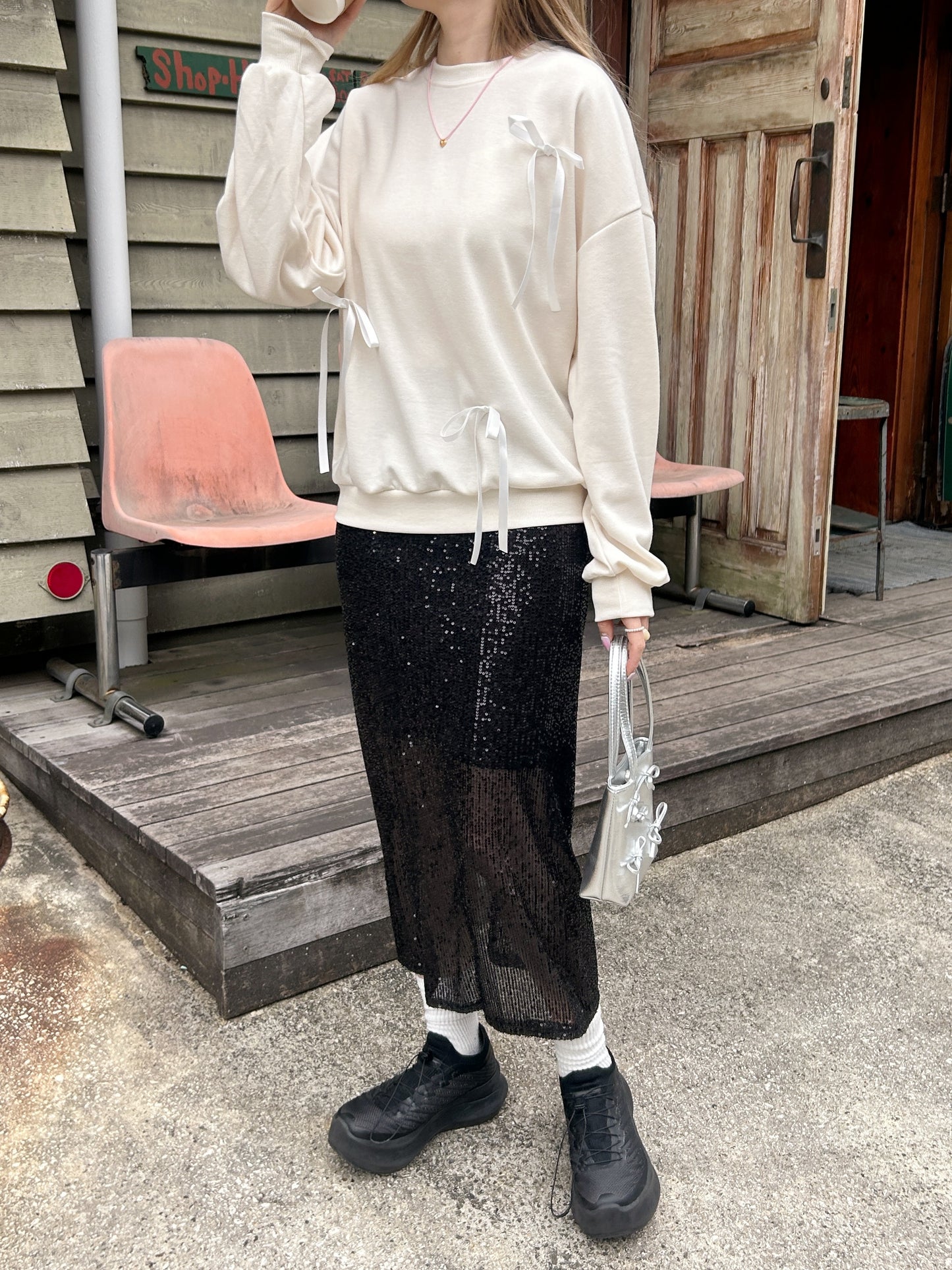 ※残りわずか! <SL2241604> ribbon point sweat