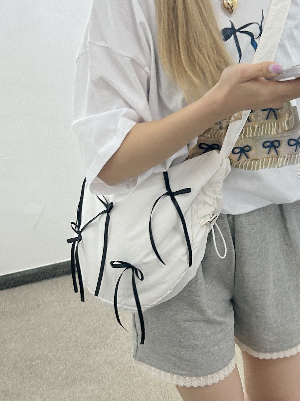 <SL1241603> リボンショルダーバッグ