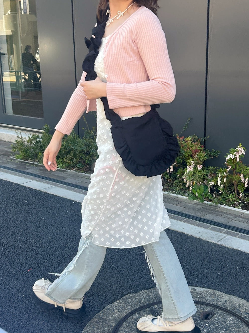 <SL1241604> フリルギャザーショルダーバッグ