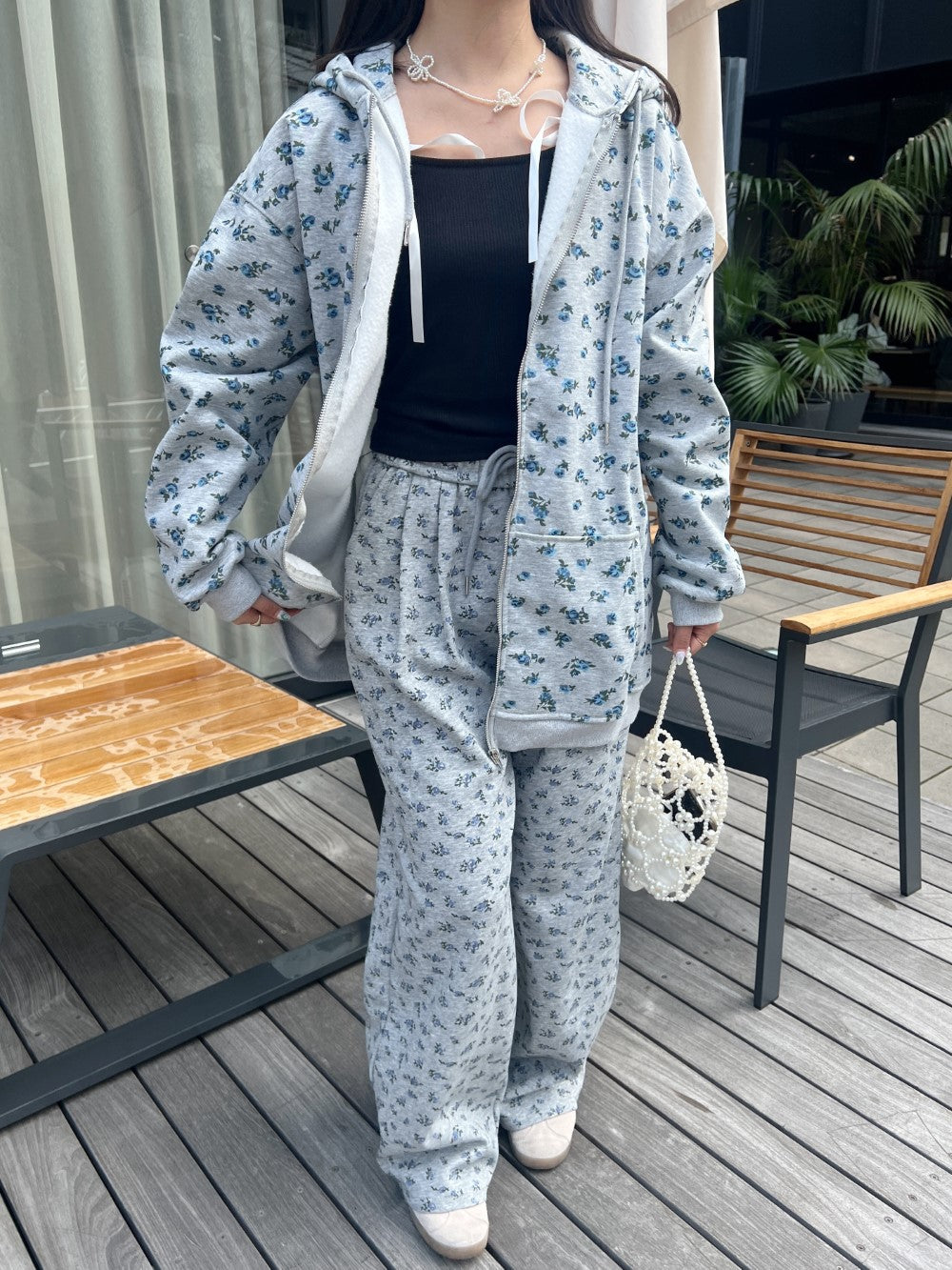 <SL2241655> 小花柄スウェットパンツ