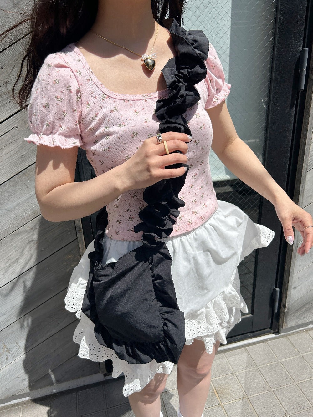 <SL1241604> フリルギャザーショルダーバッグ