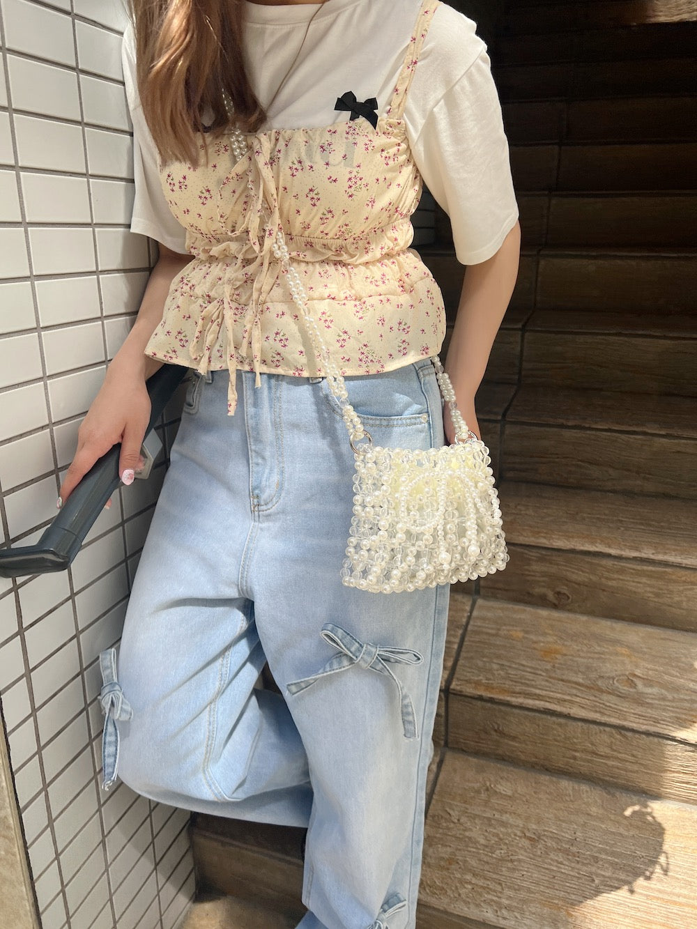 <SL1241602> リボンパールバッグ