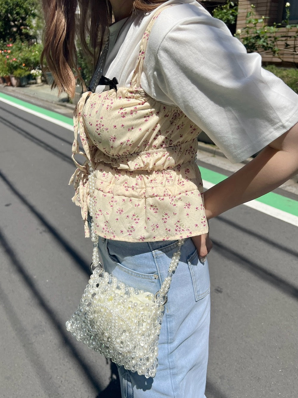 <SL1241602> リボンパールバッグ