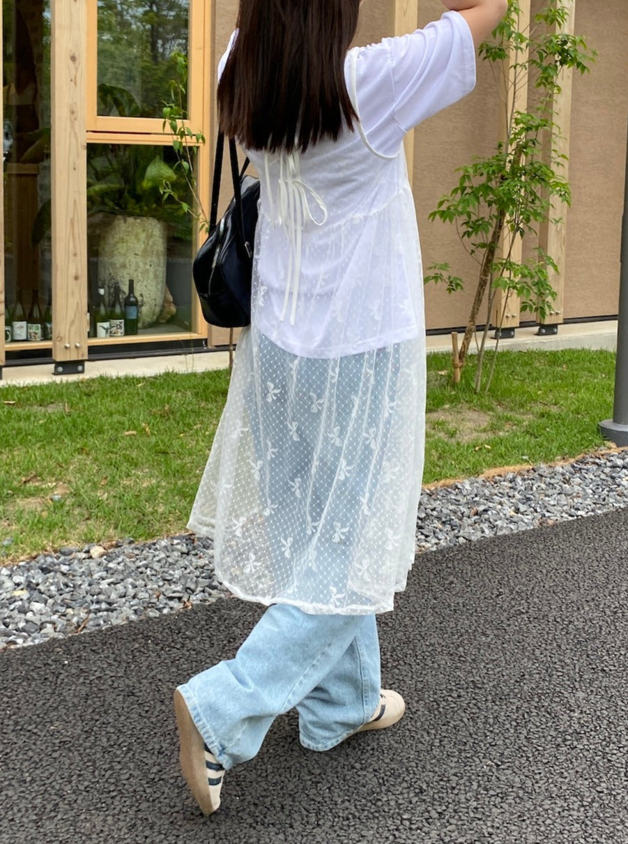 <SL2241654> リボンシアーワンピース