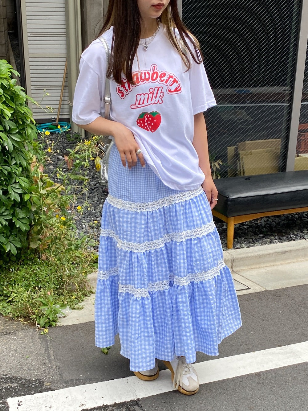 <SL2241667> ギンガムチェックティアードスカート