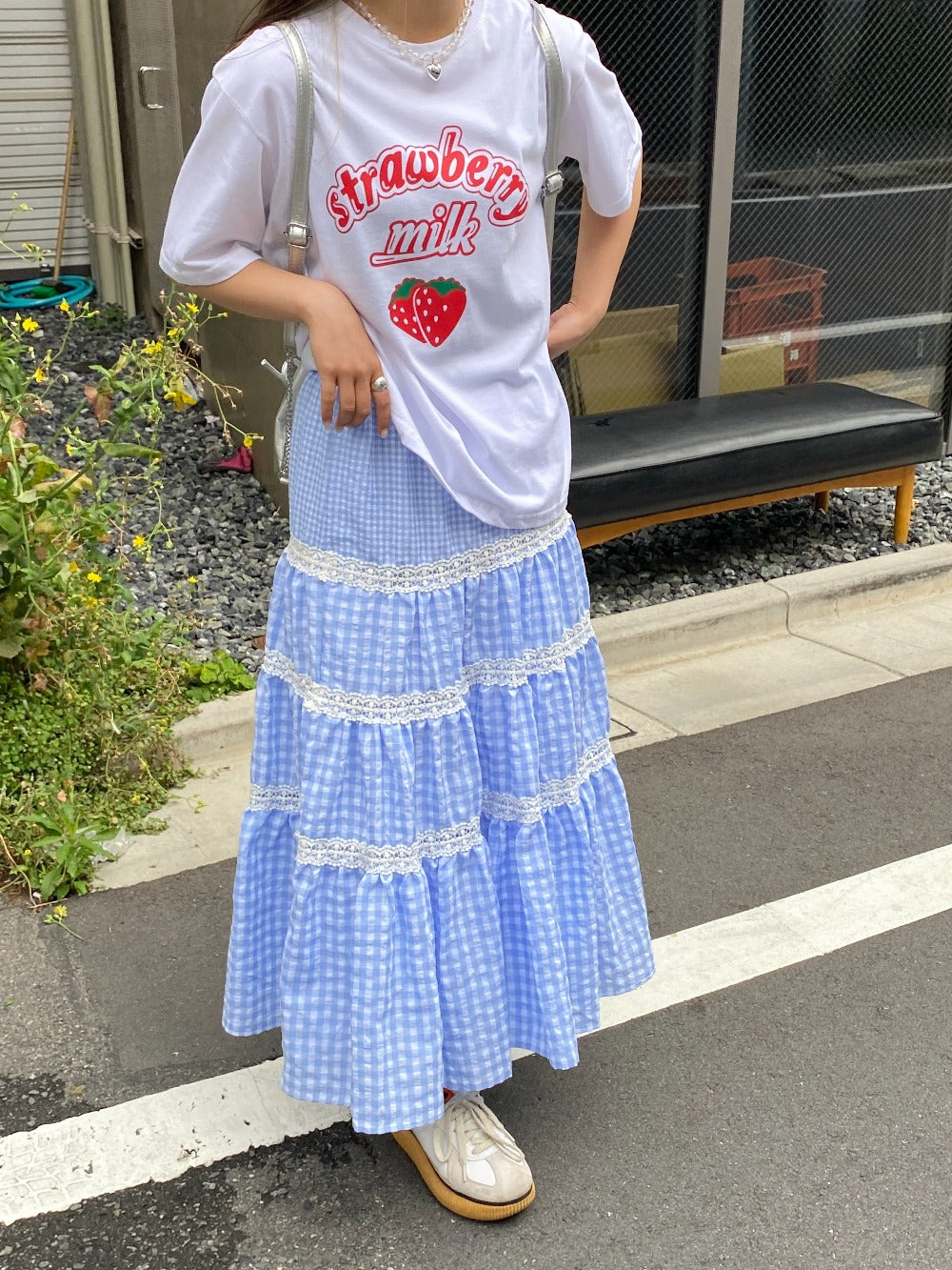 <SL2241667> ギンガムチェックティアードスカート