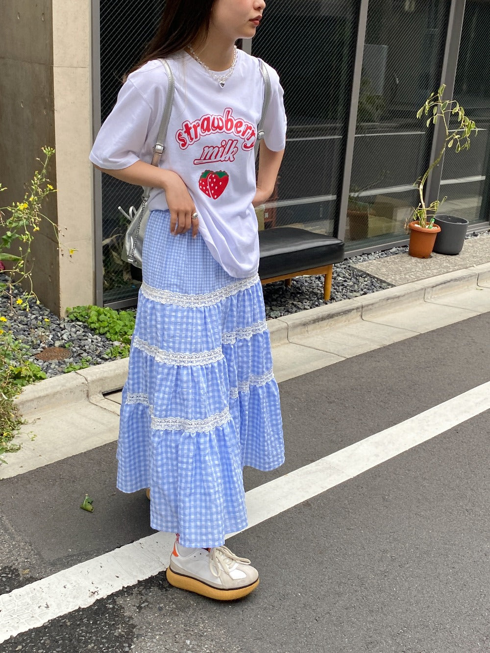 <SL2241667> ギンガムチェックティアードスカート