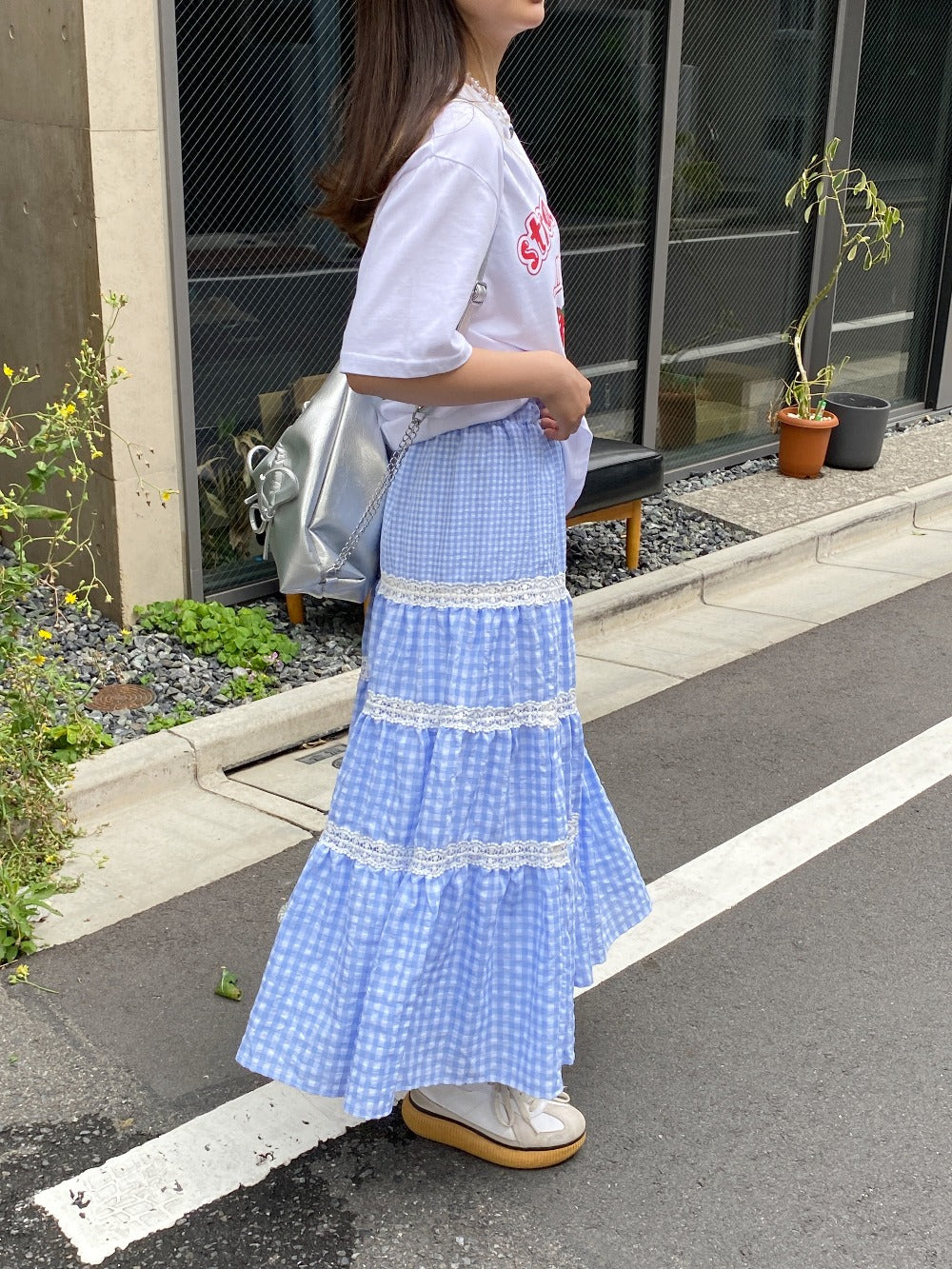 <SL2241667> ギンガムチェックティアードスカート
