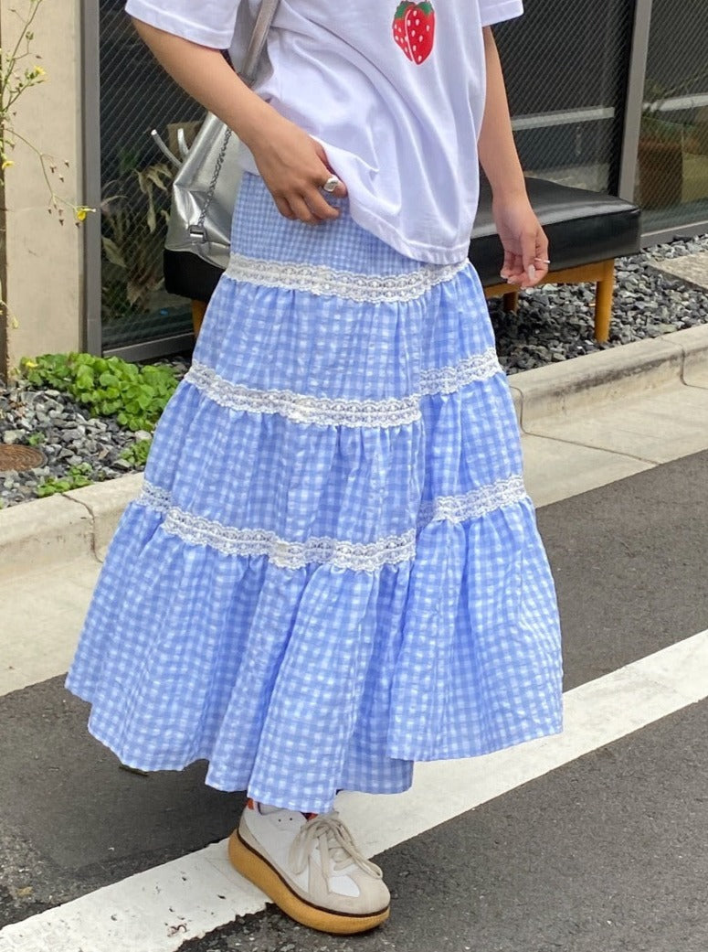 <SL2241667> ギンガムチェックティアードスカート
