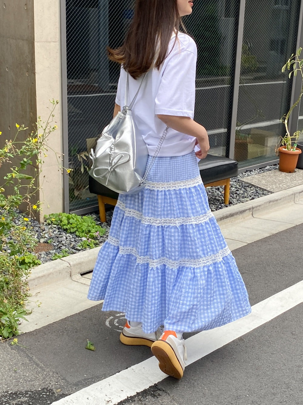 <SL2241667> ギンガムチェックティアードスカート