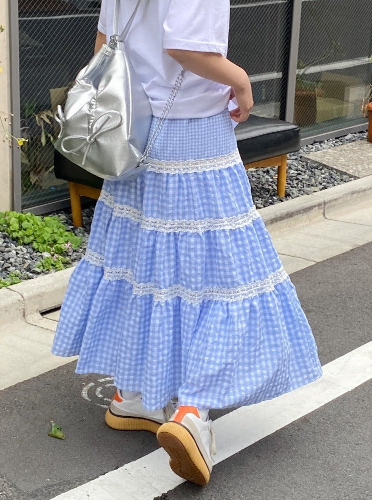 <SL2241667> ギンガムチェックティアードスカート
