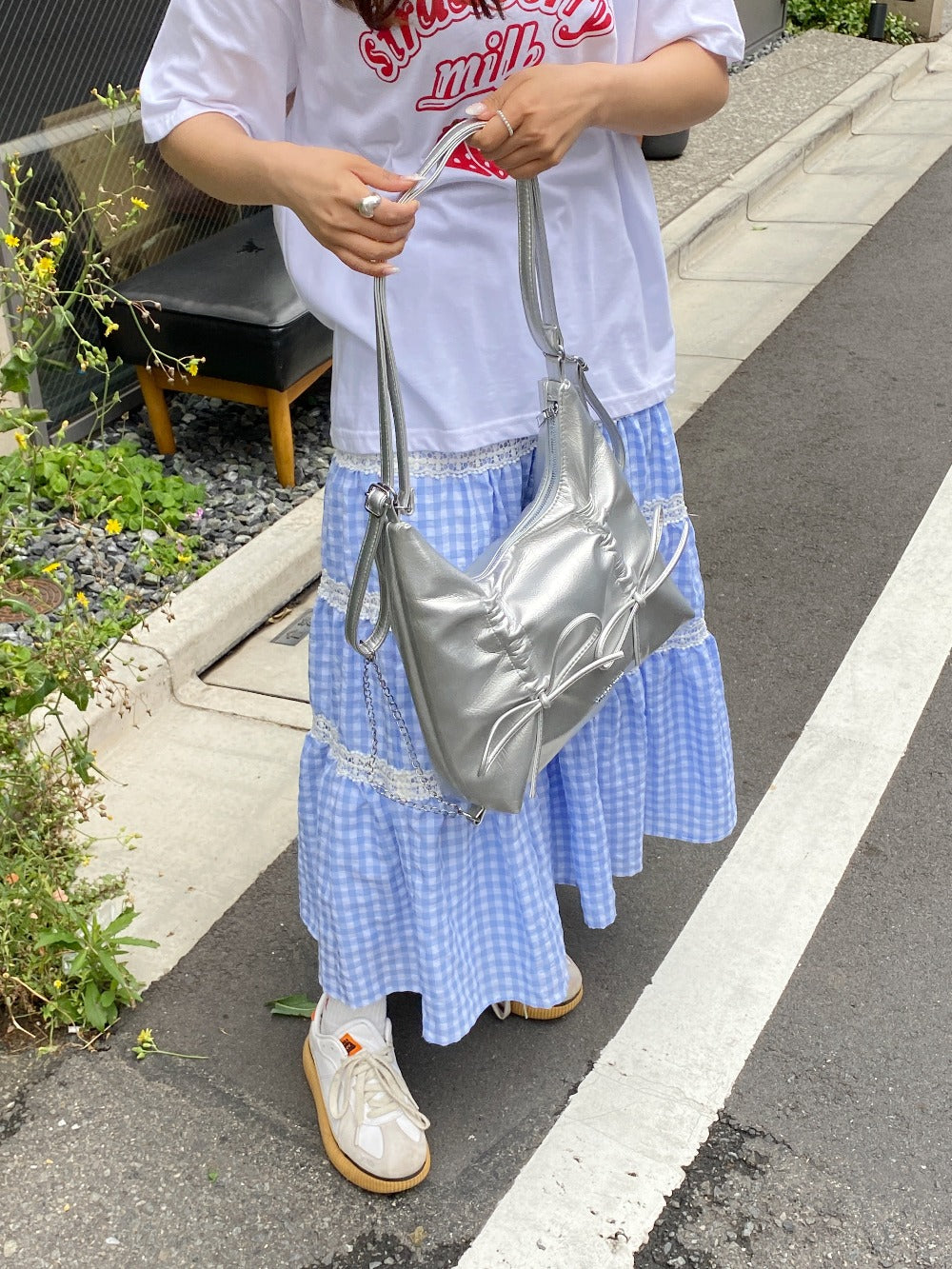 <SL2241667> ギンガムチェックティアードスカート