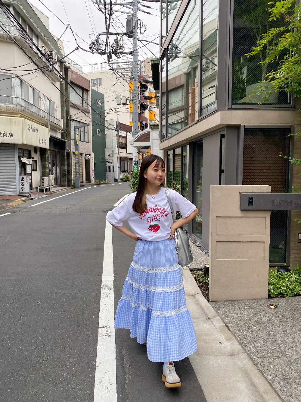 <SL2241667> ギンガムチェックティアードスカート