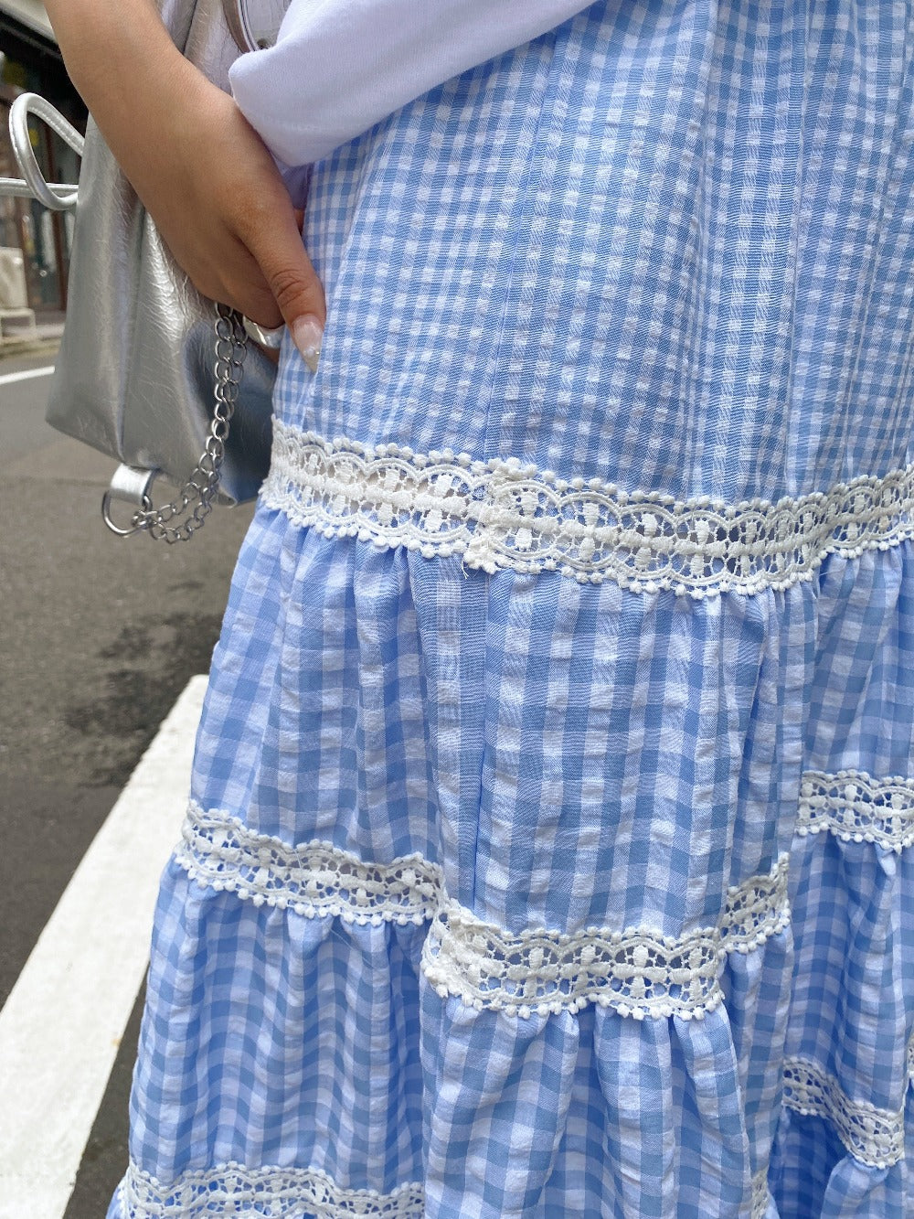 <SL2241667> ギンガムチェックティアードスカート