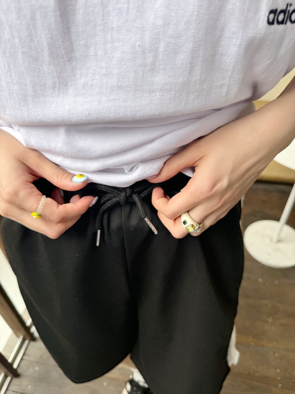 <SL2242608> サイドレースリボンハーフパンツ