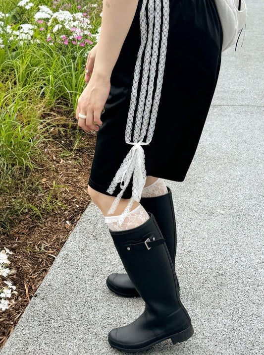 <SL2242608> サイドレースリボンハーフパンツ