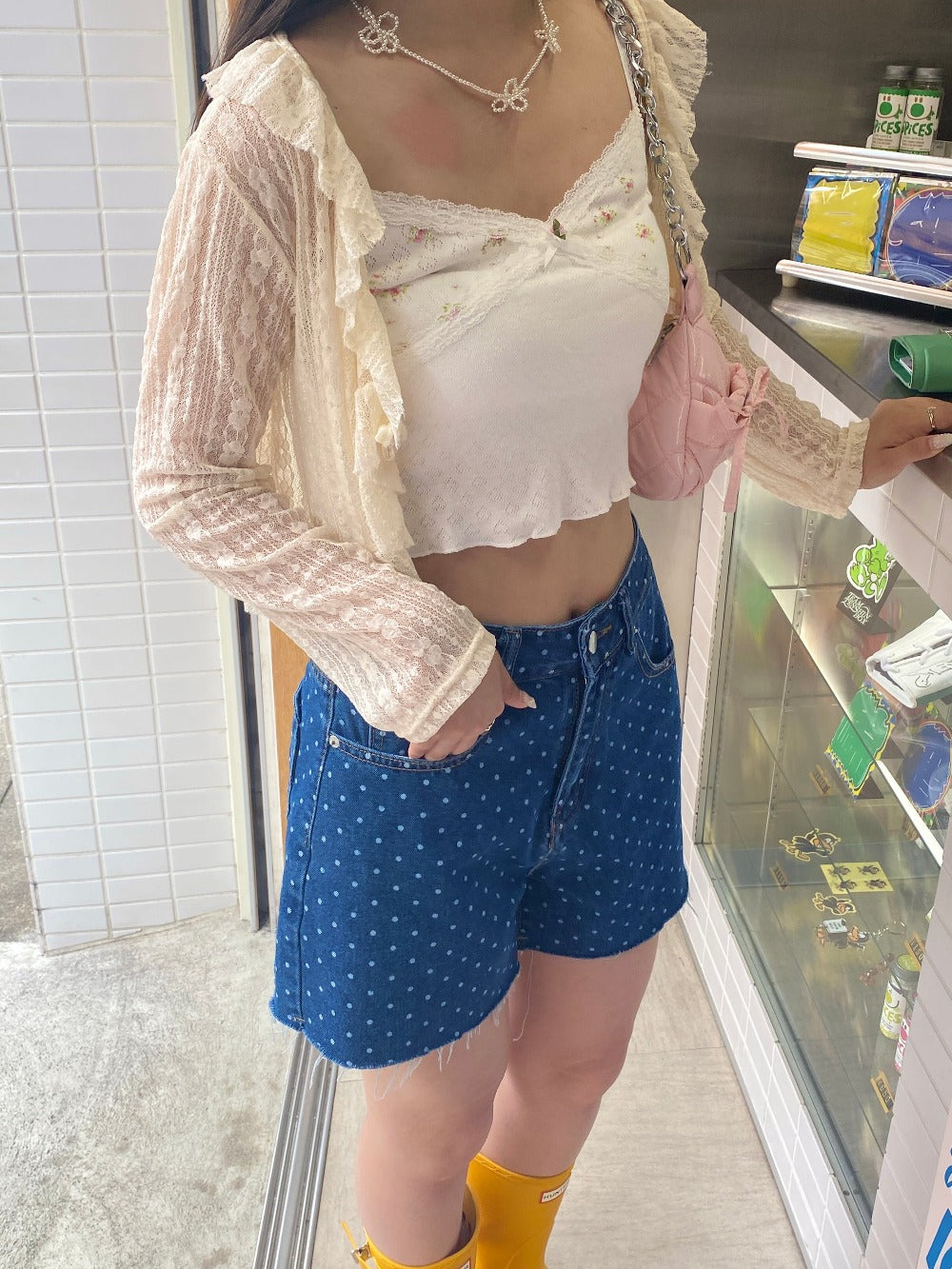 <SL2242607> 針抜きフラワーキャミソール