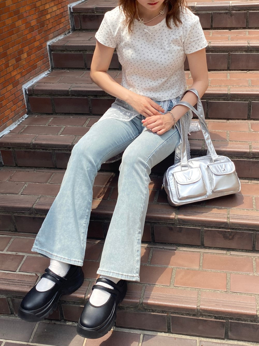 <SL2242614> romantic flower tee