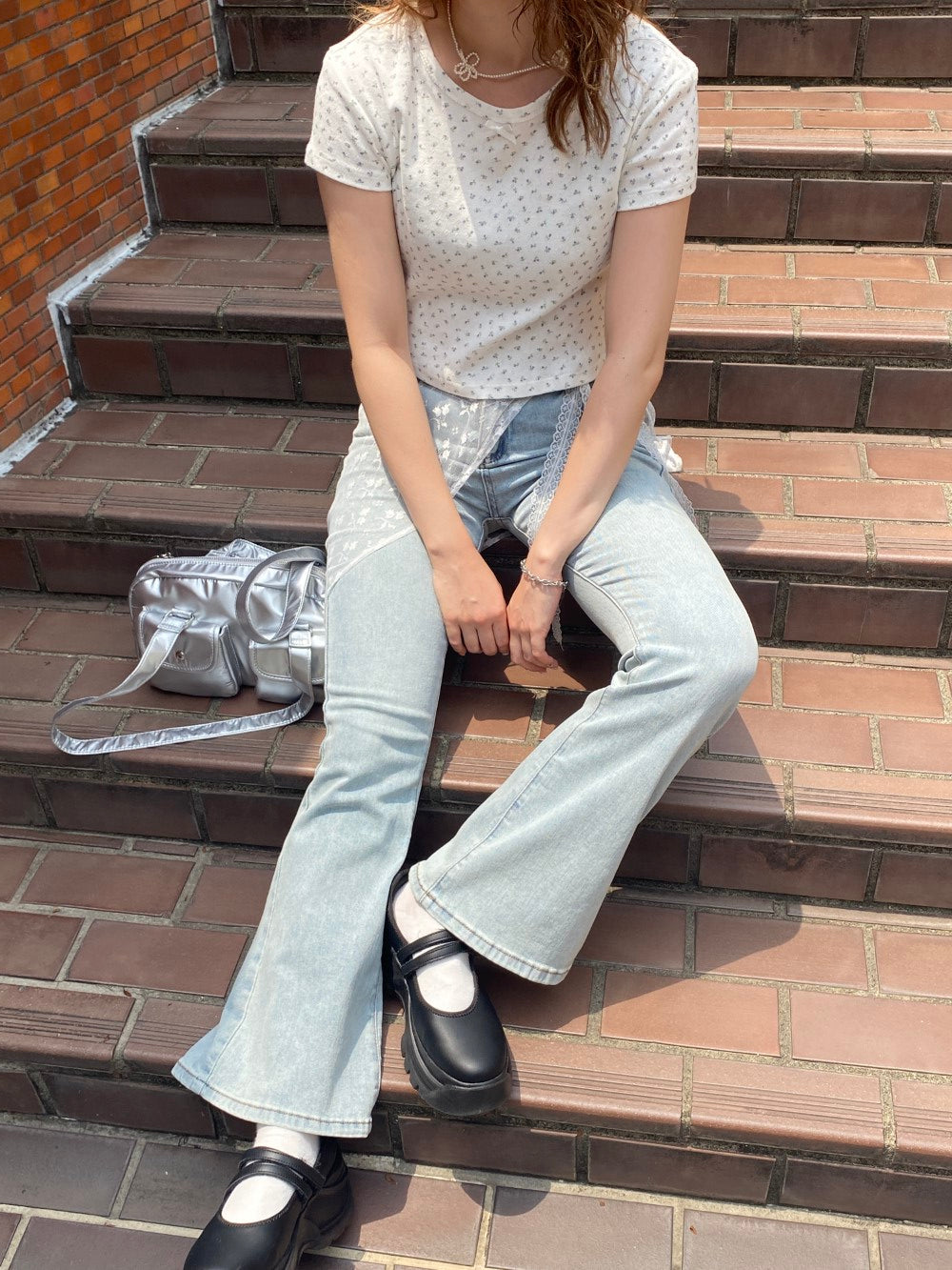 <SL2242614> romantic flower tee