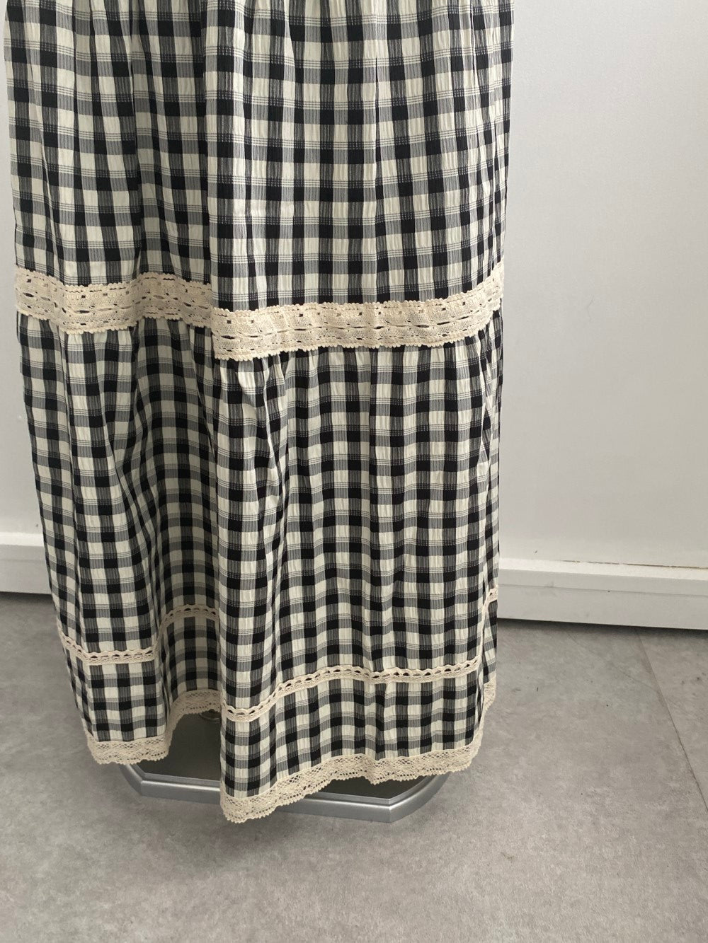 <SL2242640> レースポイントギンガムチェックスカート