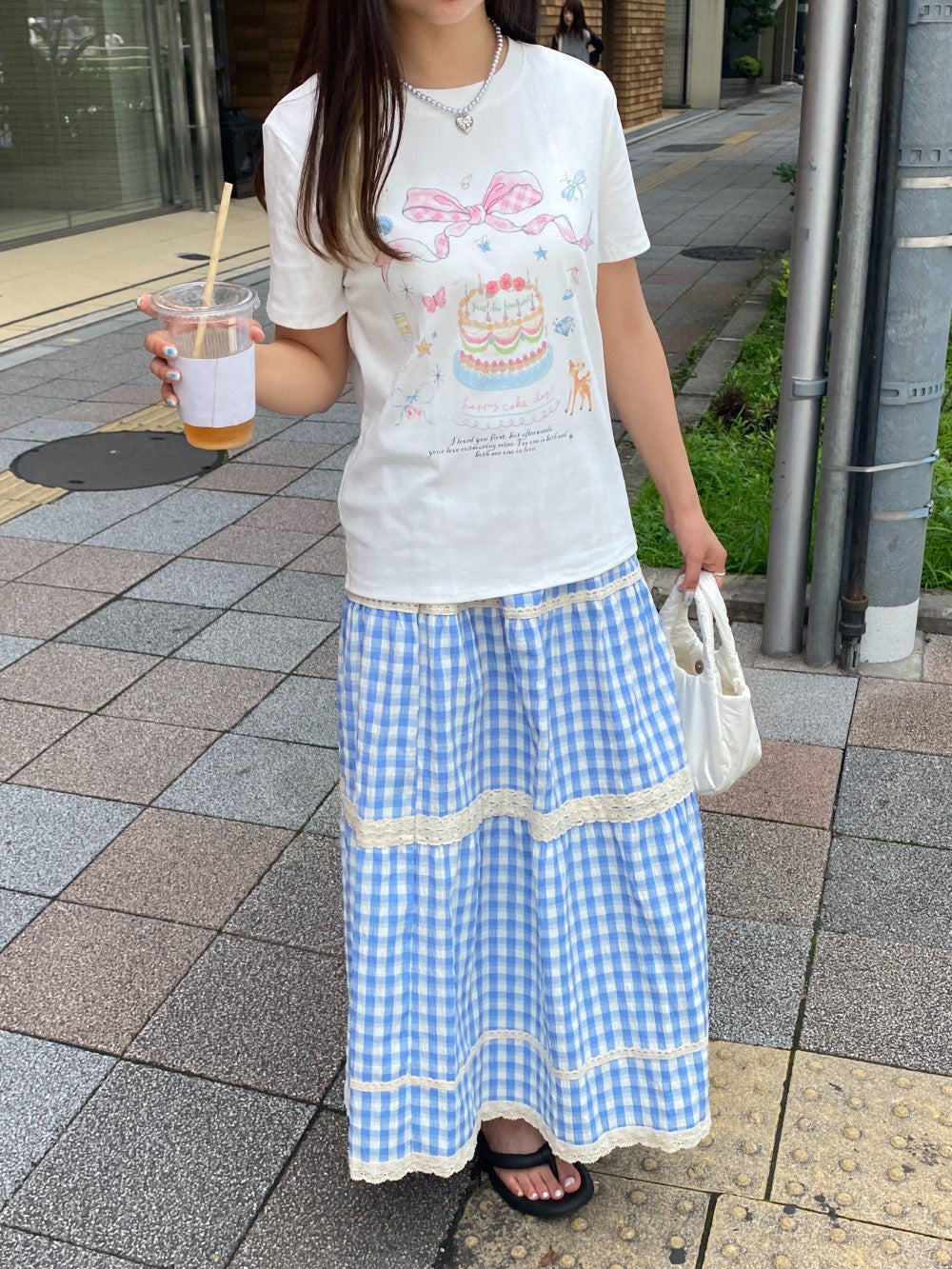 <SL2242621> vintage ribbon cake tee