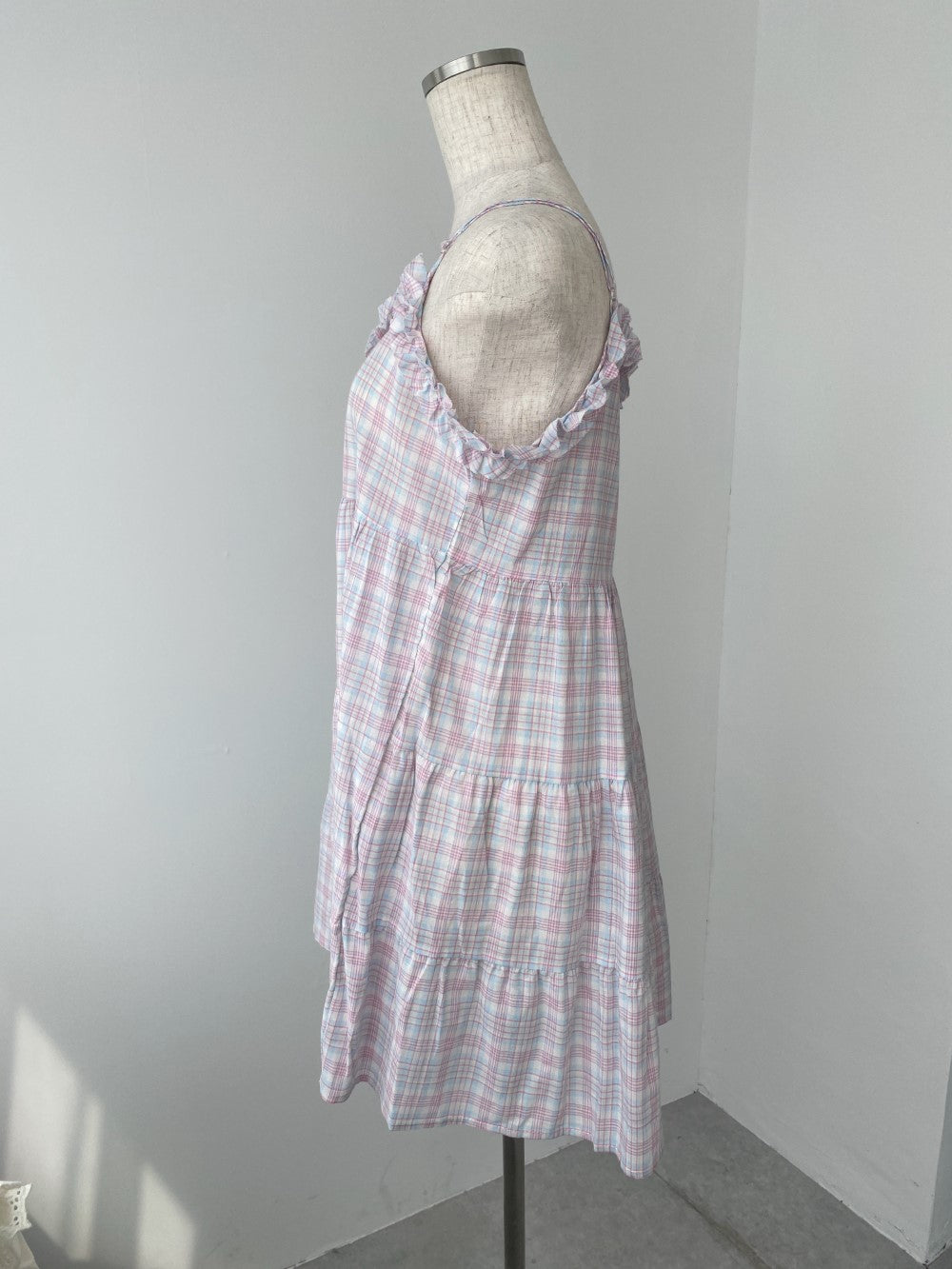 <SL2243604> チェックフリルティアードチュニック