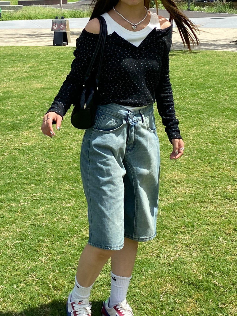 <SL2243610> バミューダデニムパンツ