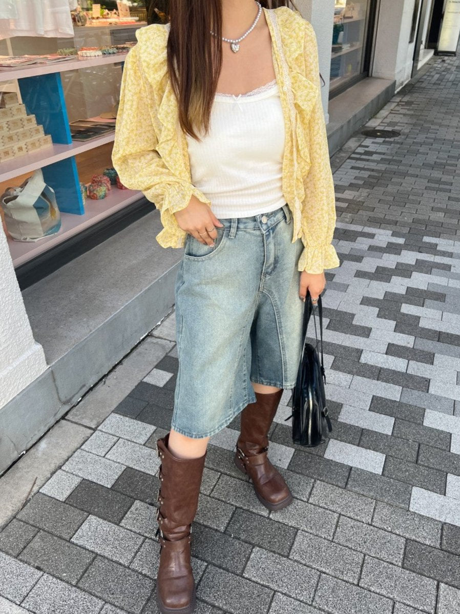 <SL2243610> バミューダデニムパンツ