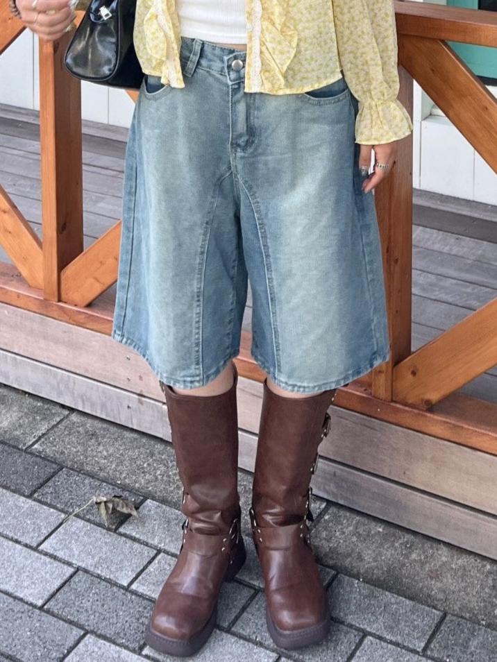 <SL2243610> バミューダデニムパンツ
