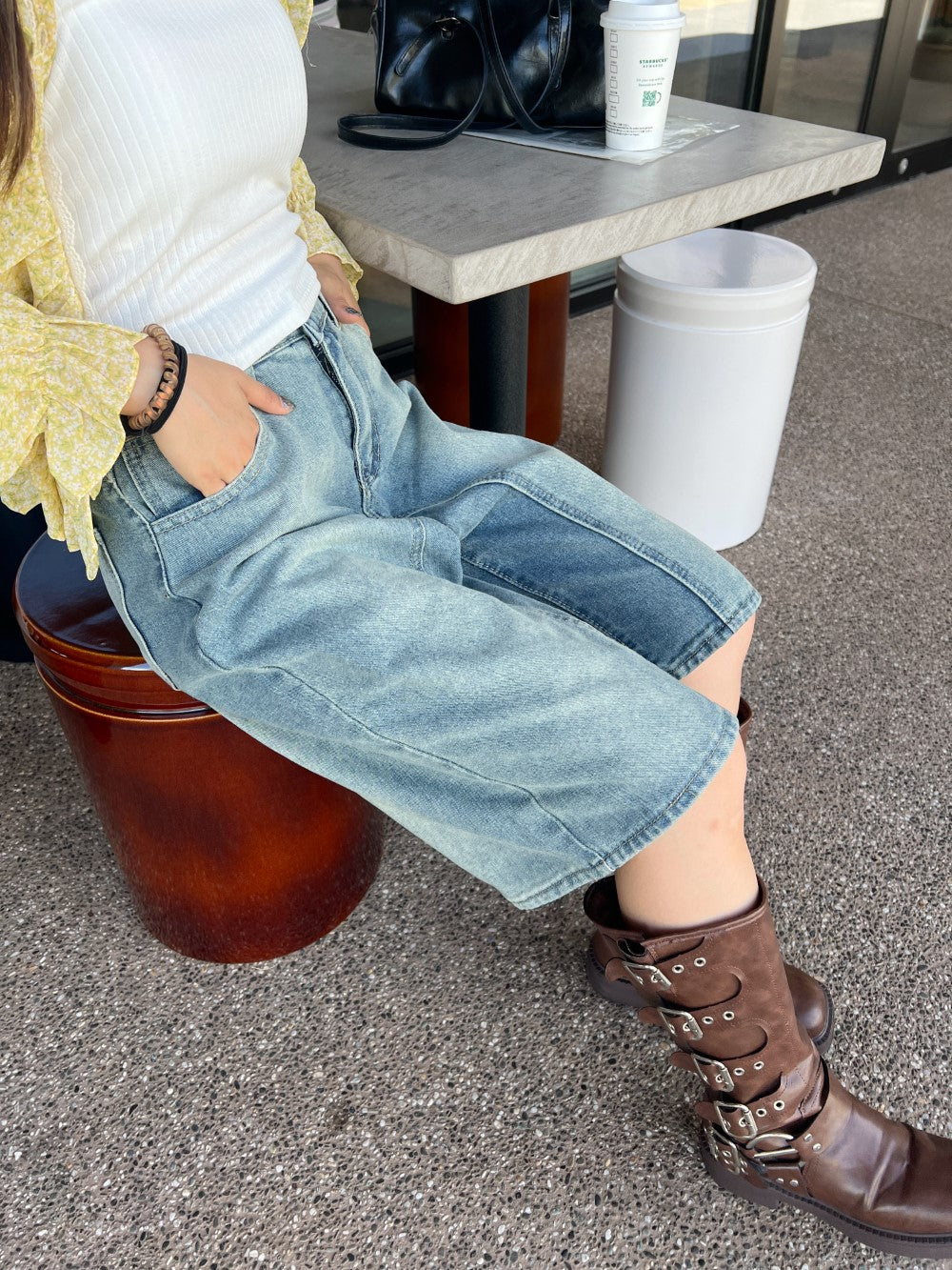 <SL2243610> バミューダデニムパンツ