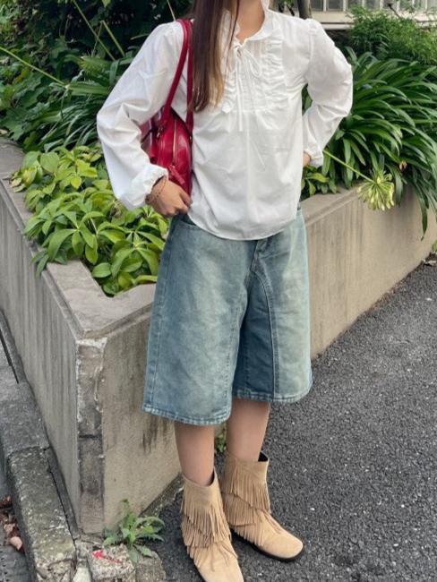 <SL2243610> バミューダデニムパンツ