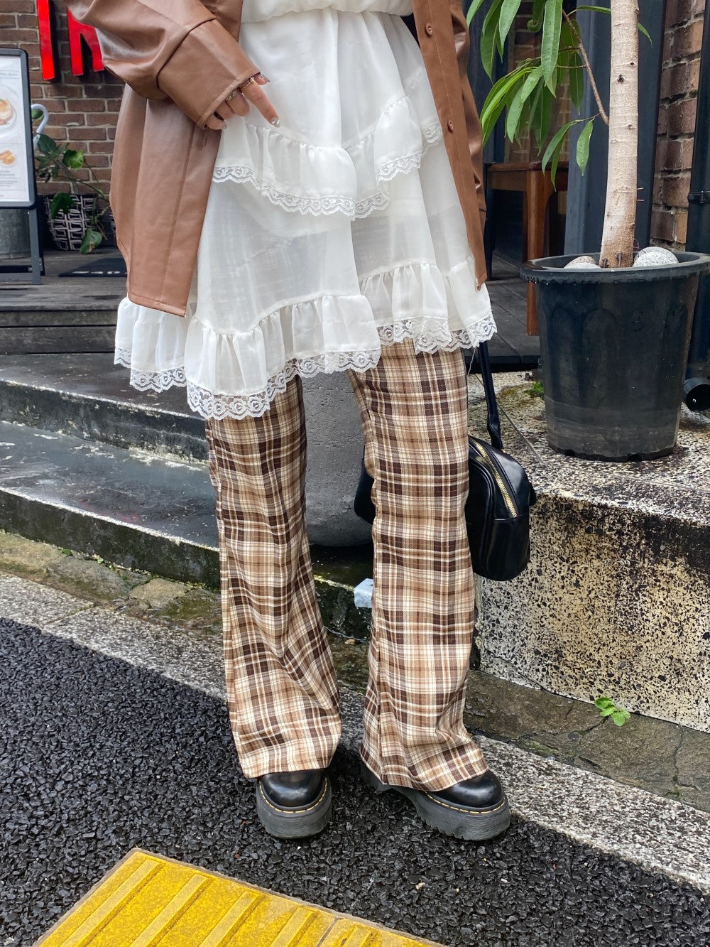 <SL2243614> チェックフレアパンツ