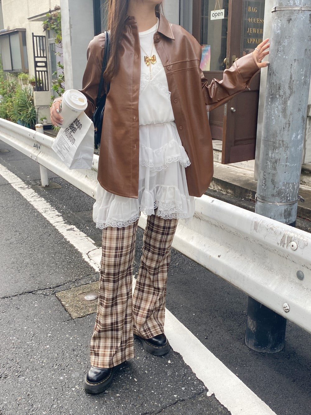 <SL2243614> チェックフレアパンツ