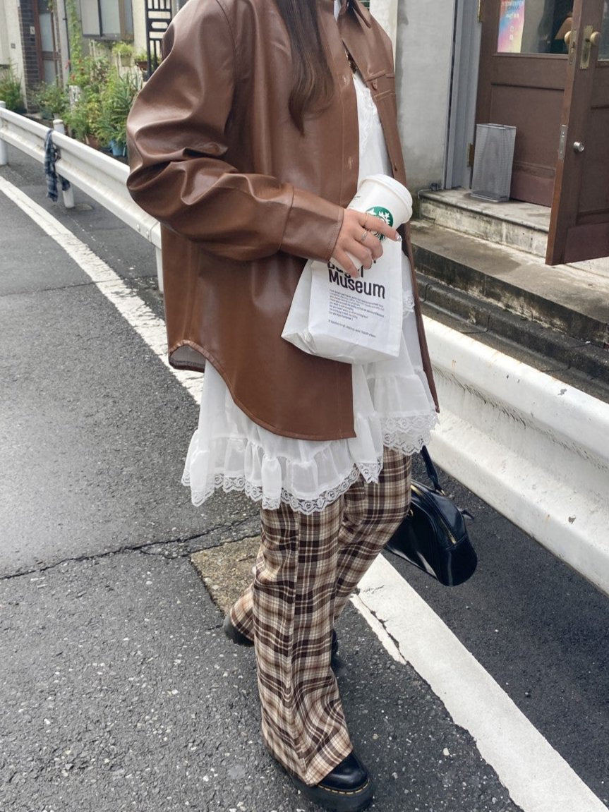<SL2243614> チェックフレアパンツ