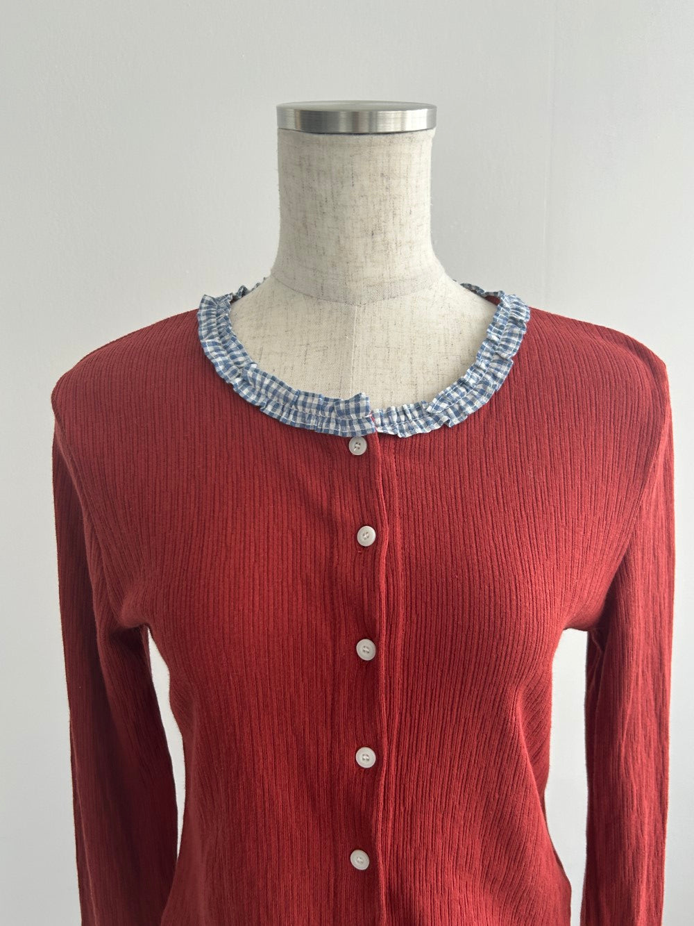 <SL2243676> check hem point cardigan
