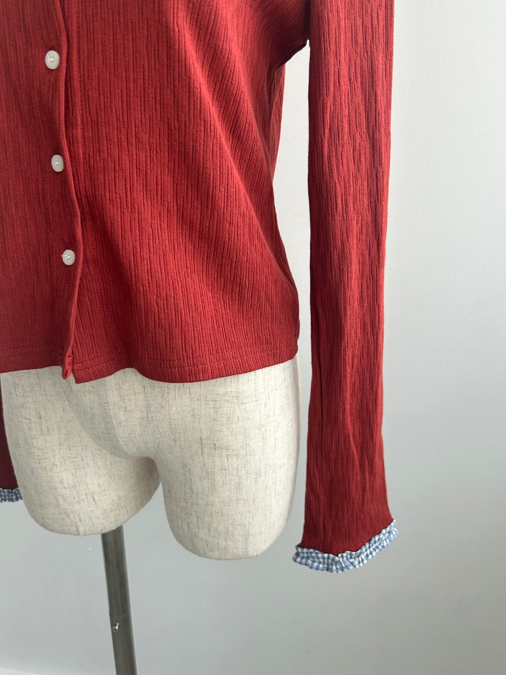 <SL2243676> check hem point cardigan