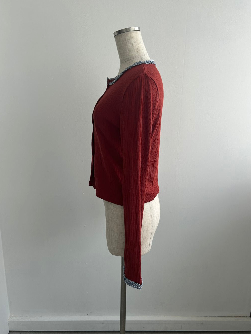 <SL2243676> check hem point cardigan