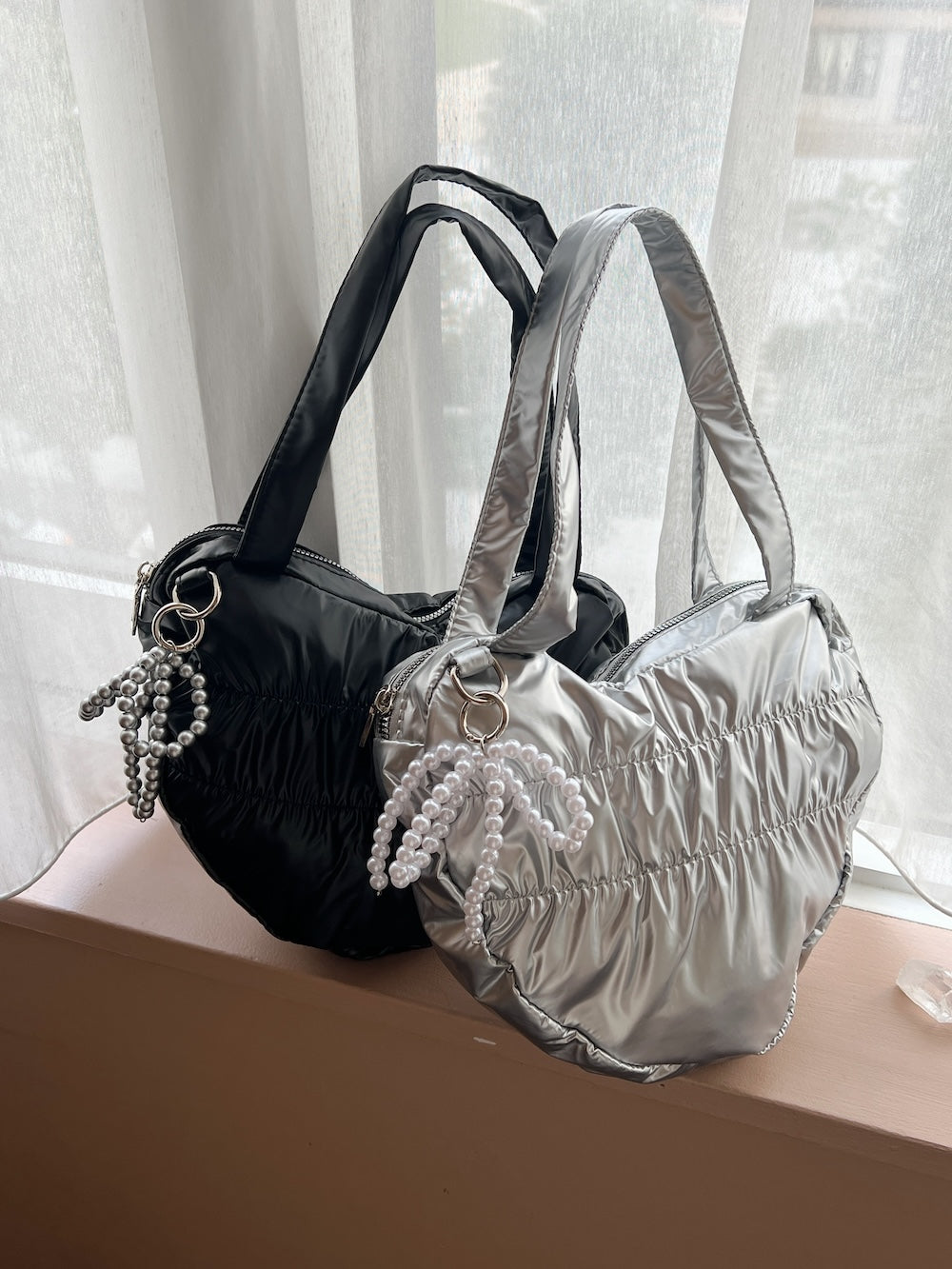 ※ラスト1点!<SL1243606> パールリボンチャームSETハートくしゅくしゅBAG